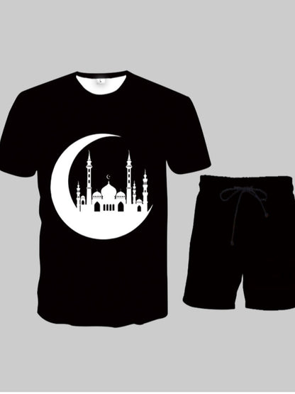 Moon City Print Shorts Set Ar70134