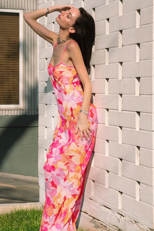 U-neck Halter Backless Bodycon Maxi Dress