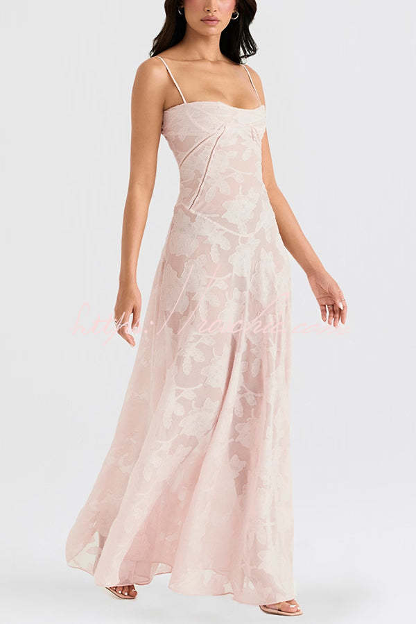 Suspenders See-through Holiday Slim Maxi Dress