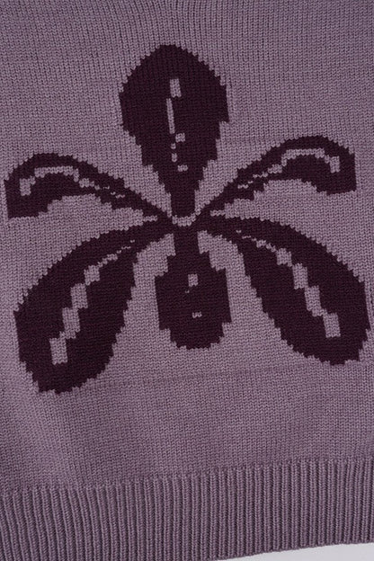 V Neck Jacquard Sweater