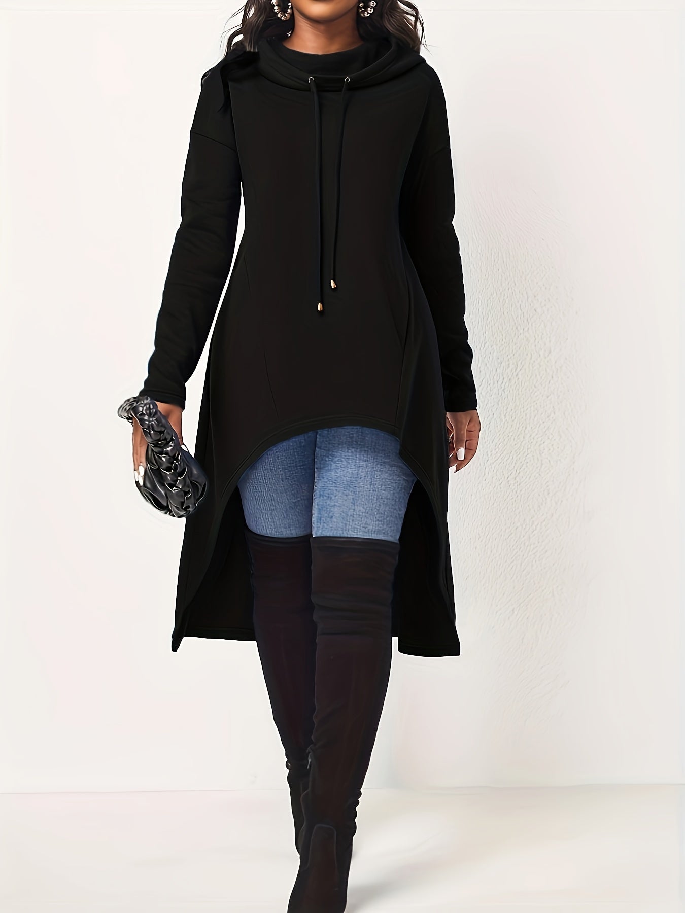 Long Sleeve Drawstring Hoodie Sweatshirt Kr0741