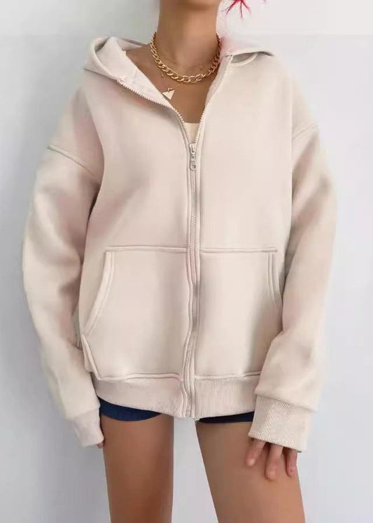 Cozy Zipper Hooded Cardigan Coat - Essential for