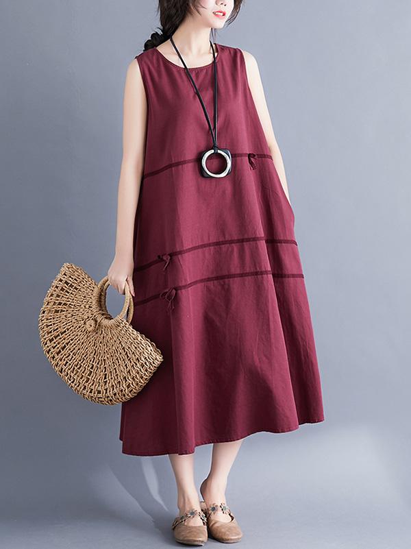 Sleeveless A-line Long Dress