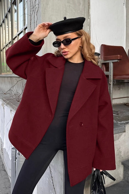 Brown Belted Wool Blend Midi Coat
