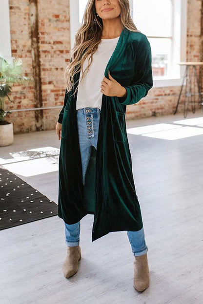 Velvet Cardigan Without Buttons