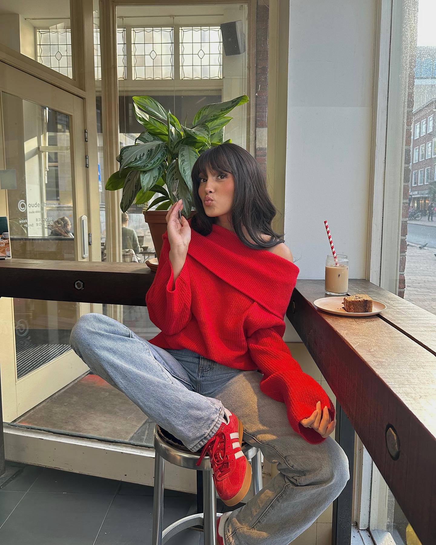 Off Shoulder Cropped Knitted Pullover Slash Neck Long Sleeve Female Sweater Autumn Lady Loose Jumpers Knit