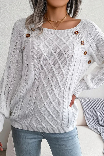 Button Detail Pullover Sweater