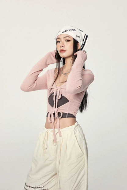 Tie Front Knit Cardigan