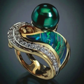 Green Pearl Zirconia Ring