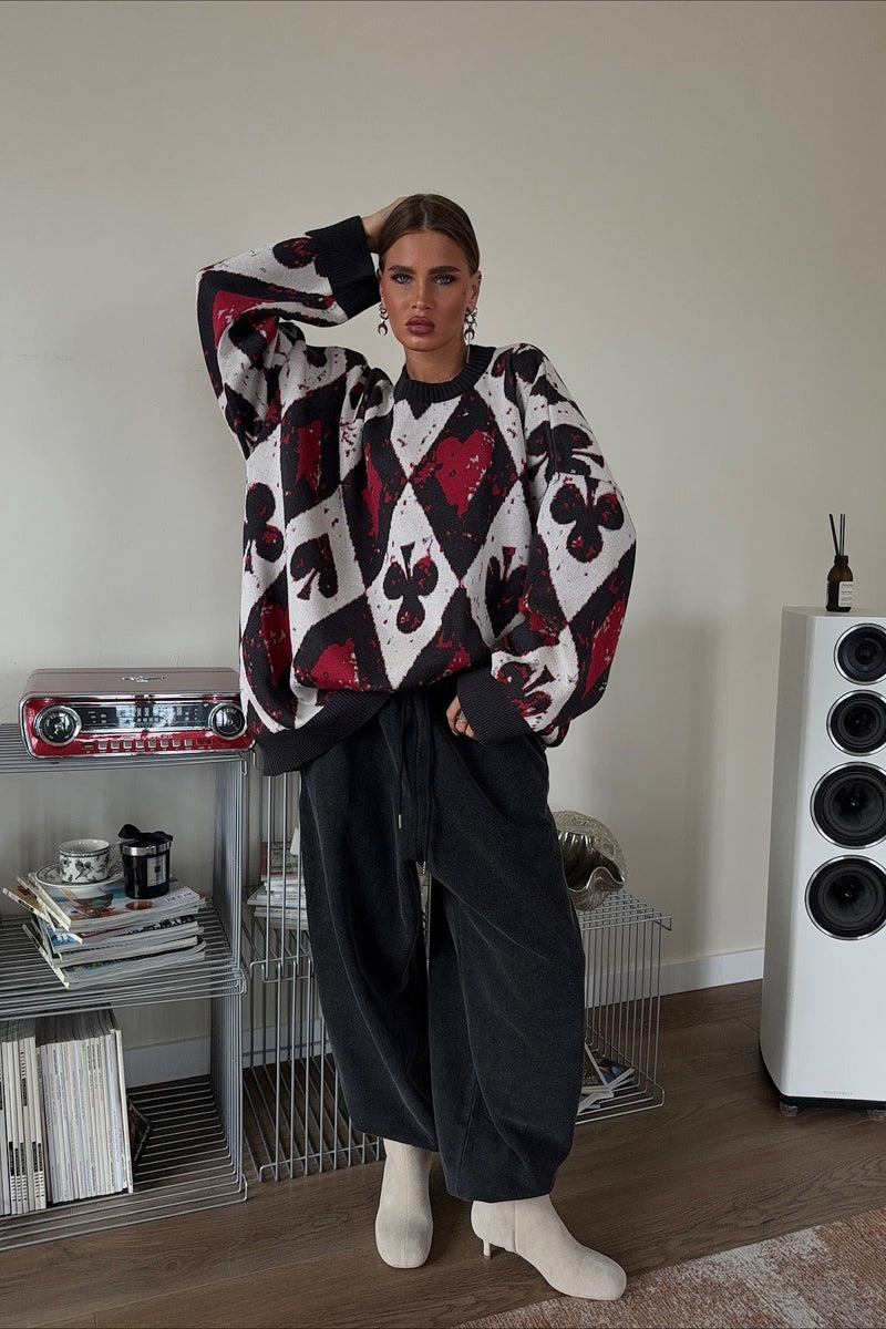 Plaid Gothic Y2k Edgy Knit Sweater