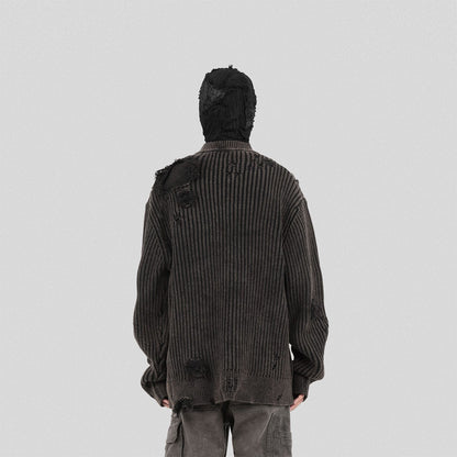 Distressed Ribbed Sweater