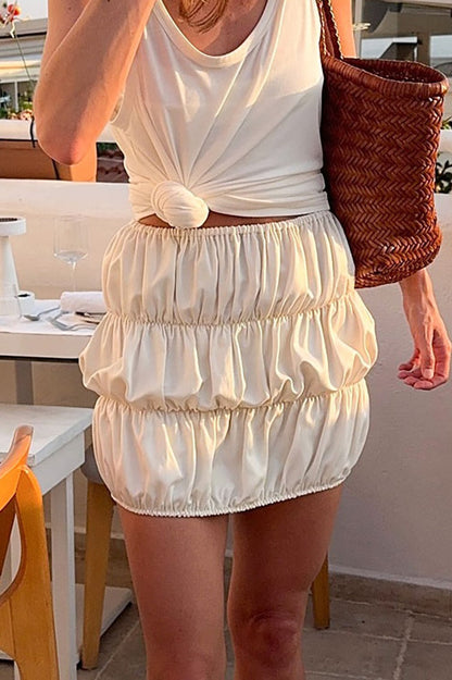 High Waist Ruched Skirt