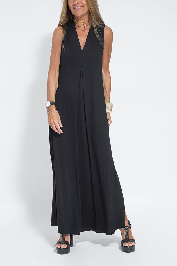 Is Eternal Knit Color Sleeveless Slit Maxi Dress