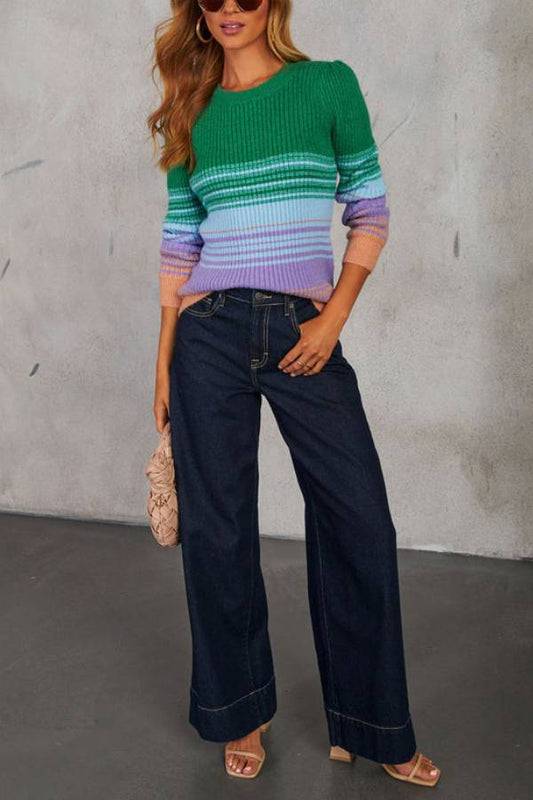 Colorblock Pullover Sweater