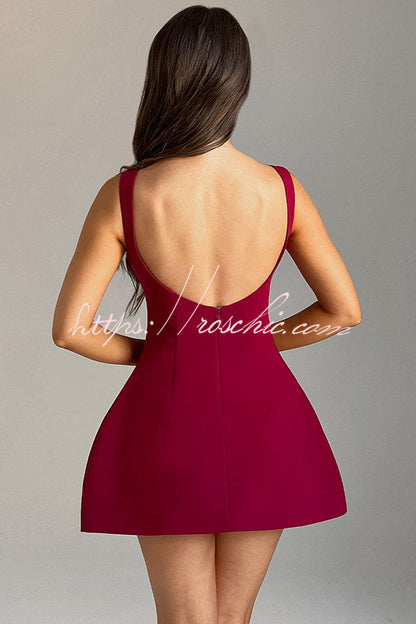 Cosmopolitan High Neck Scoop Back Bubble-shaped Mini Dress
