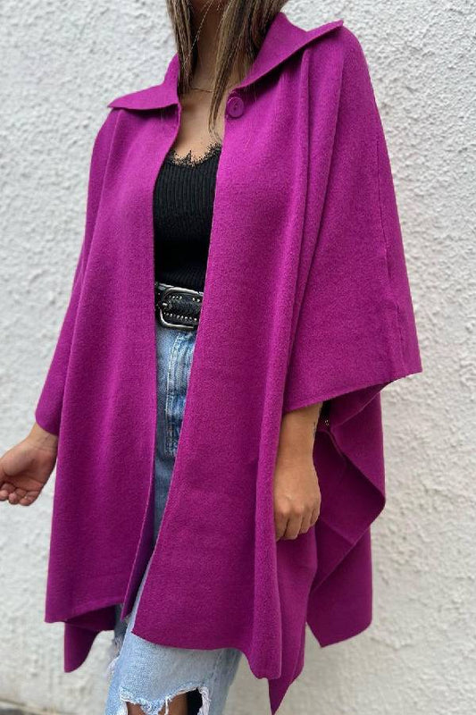 Color Cardigan Loose Single Button Windbreaker Jacket