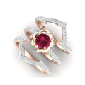 Red Crystal Ring Set