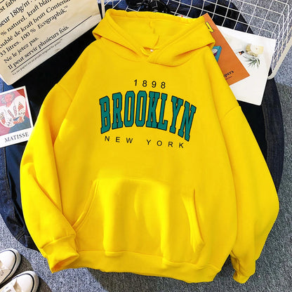 1898 Brooklyn New York Printed Hoodies Fleece Hoody Creativity Pullover Clothing Street Loose Sweatshirts ’s