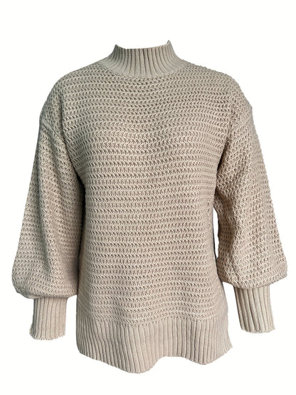 Mock Neck Chunky Knit Sweater Ey8521