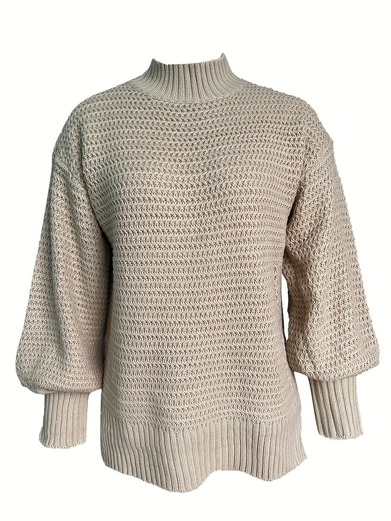Mock Neck Chunky Knit Sweater Ey8521