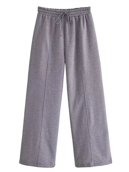 Autumn 2 Piece-set Tracksuit Trousers Outfits Female Slim High Waist Drawstring Clothes Loose ’s Pants Sets