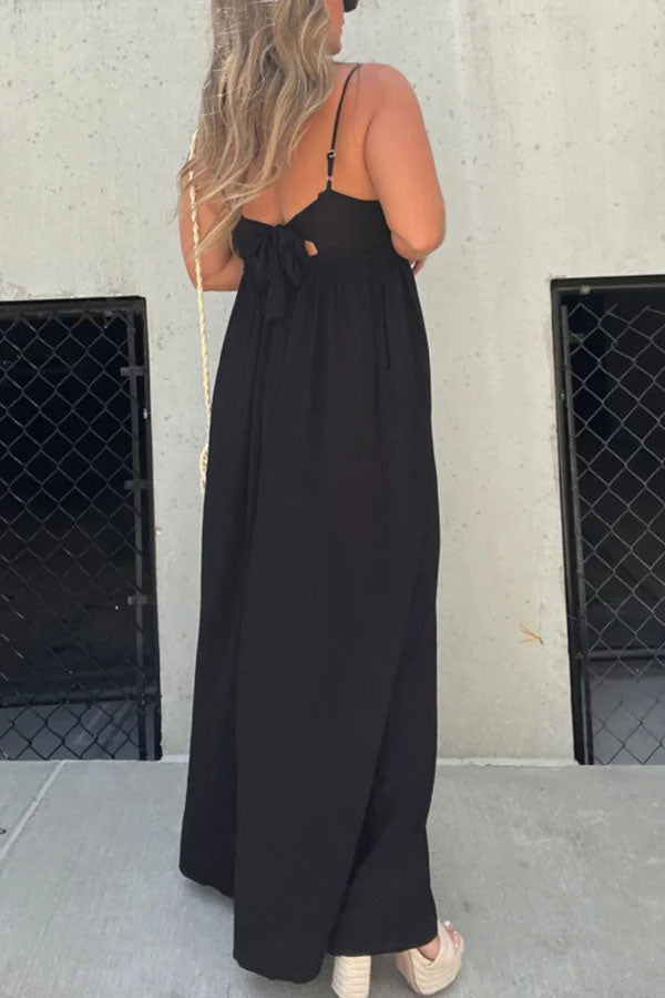V-neck Effortless Wide Leg Jumpsuit