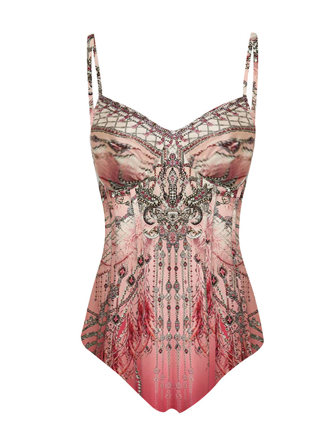 Gradient Print Swimsuit and Skirt