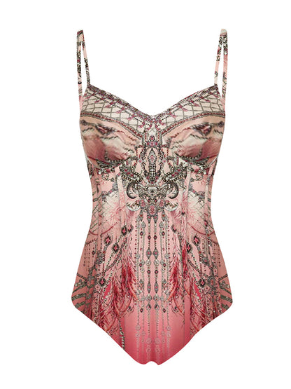 Gradient Print Swimsuit and Skirt