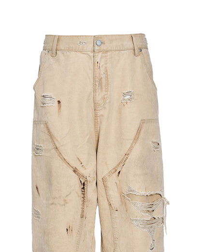 Distressed Double-knee Pants