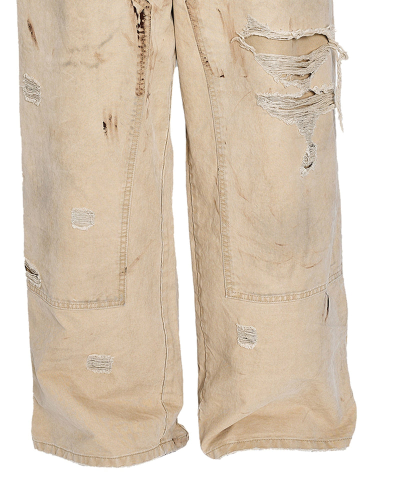 Distressed Double-knee Pants