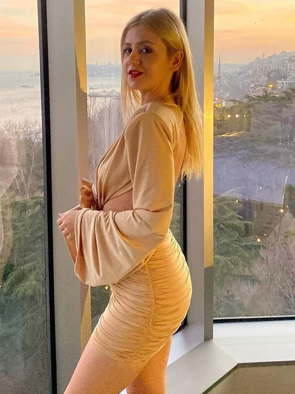 Rose Glamorous Cutout Mini Dress