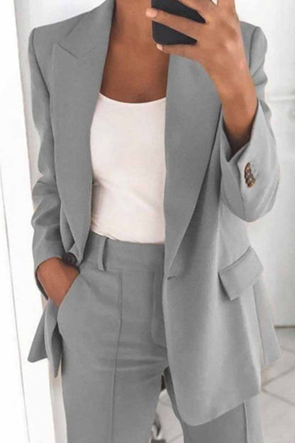 Two-piece Lapel Cardigan Blazer（5 Colors）