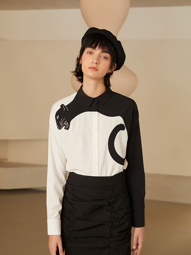 Panther Grace Embroidered Blouse