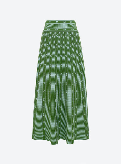 Green Jacquard Skirt