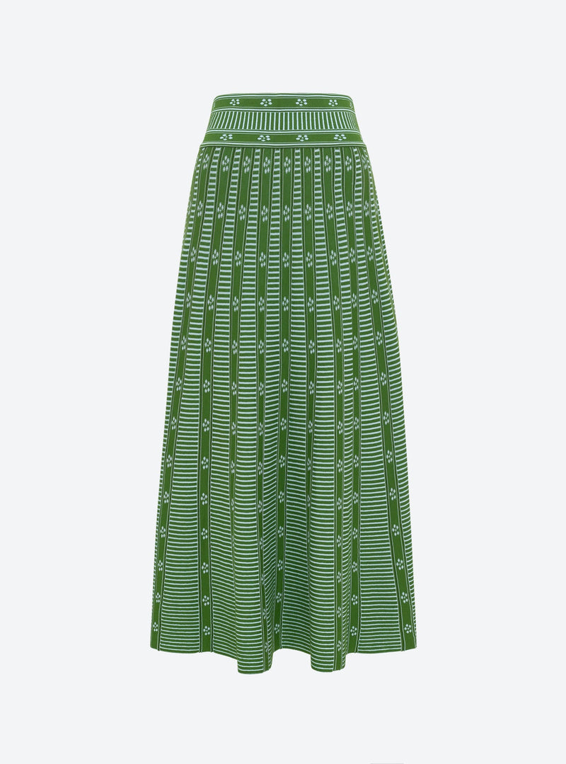 Green Jacquard Skirt