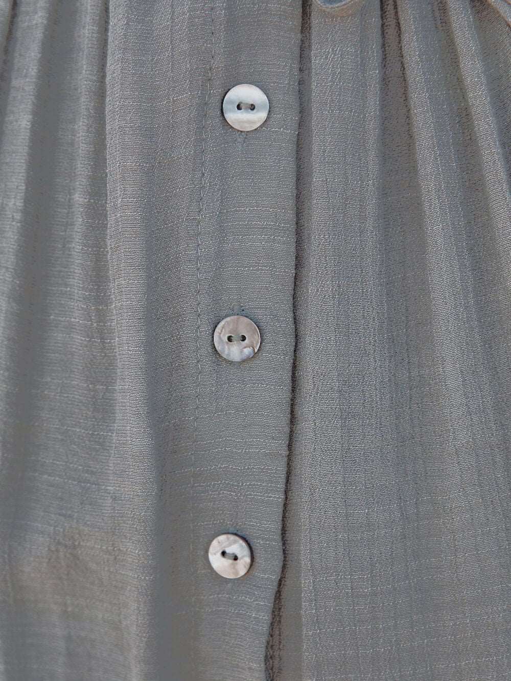 Button Cotton Linen Perfect Beach Maxi Dress