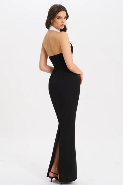 Raelyn Black and White Business Maxi Dress