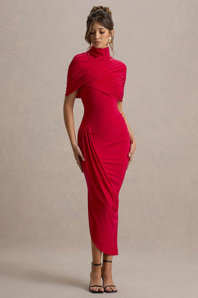 Cape Waist Midi Dress