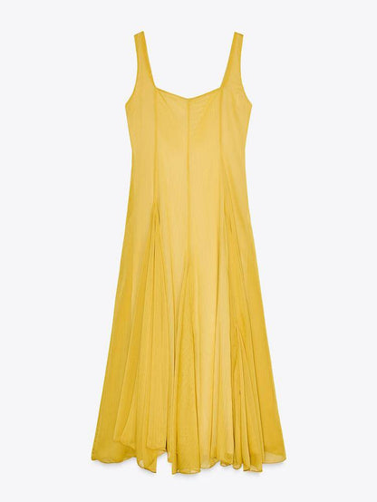 Square Collar Sling Dress