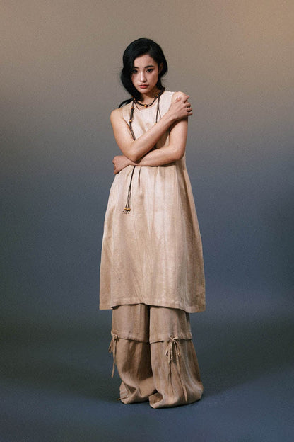 Layered Linen Maxi Dress