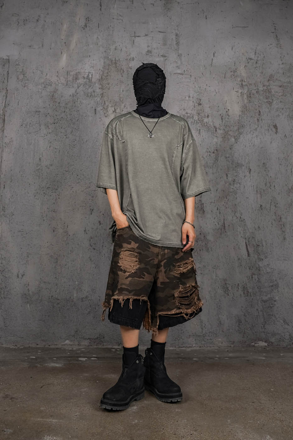 Washed Structured Grey T-shirt