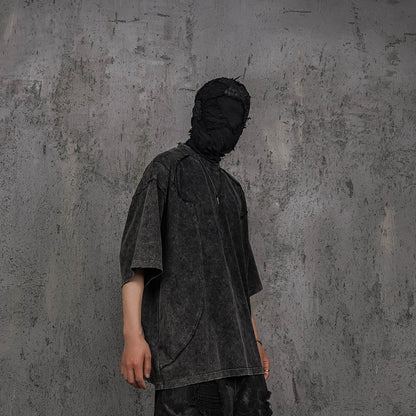 Washed Structured Black T-shirt