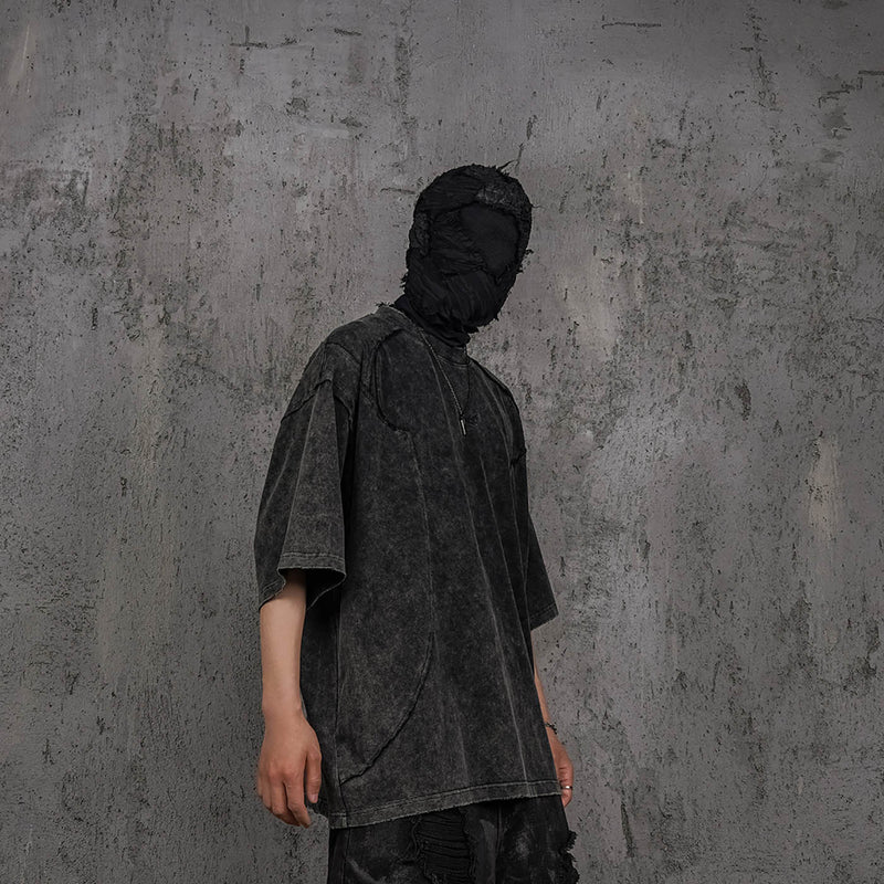 Washed Structured Black T-shirt