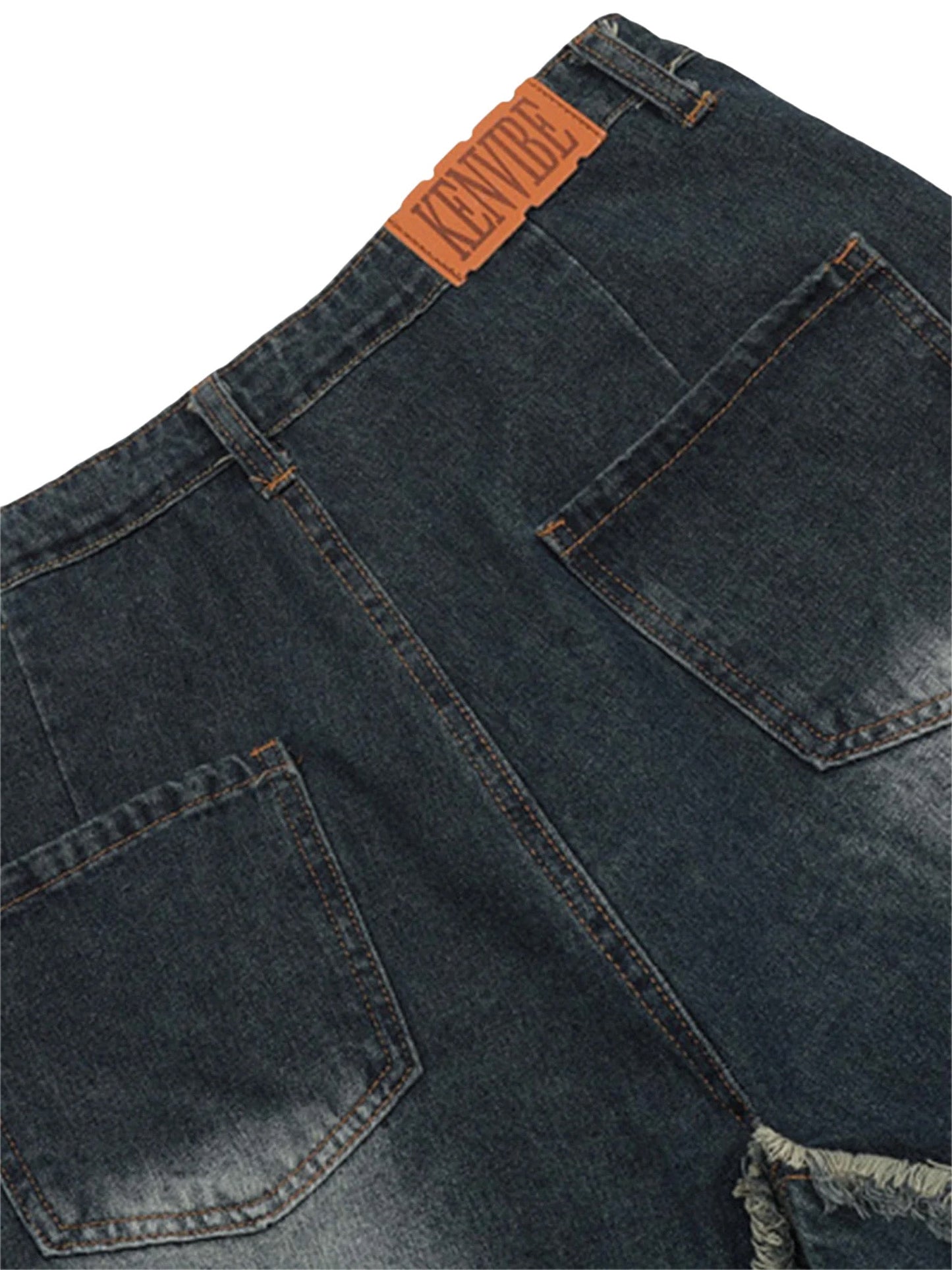 Star Patch Denim Shorts With Fringe