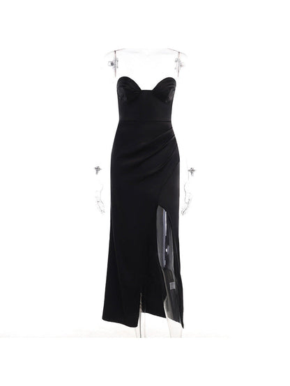 Tube Top High Split Maxi Dress