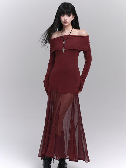 Gothic Romance Off-shoulder Maxi Dress