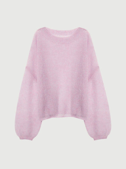 Cashmere-silk Relaxed Pullover Sweater