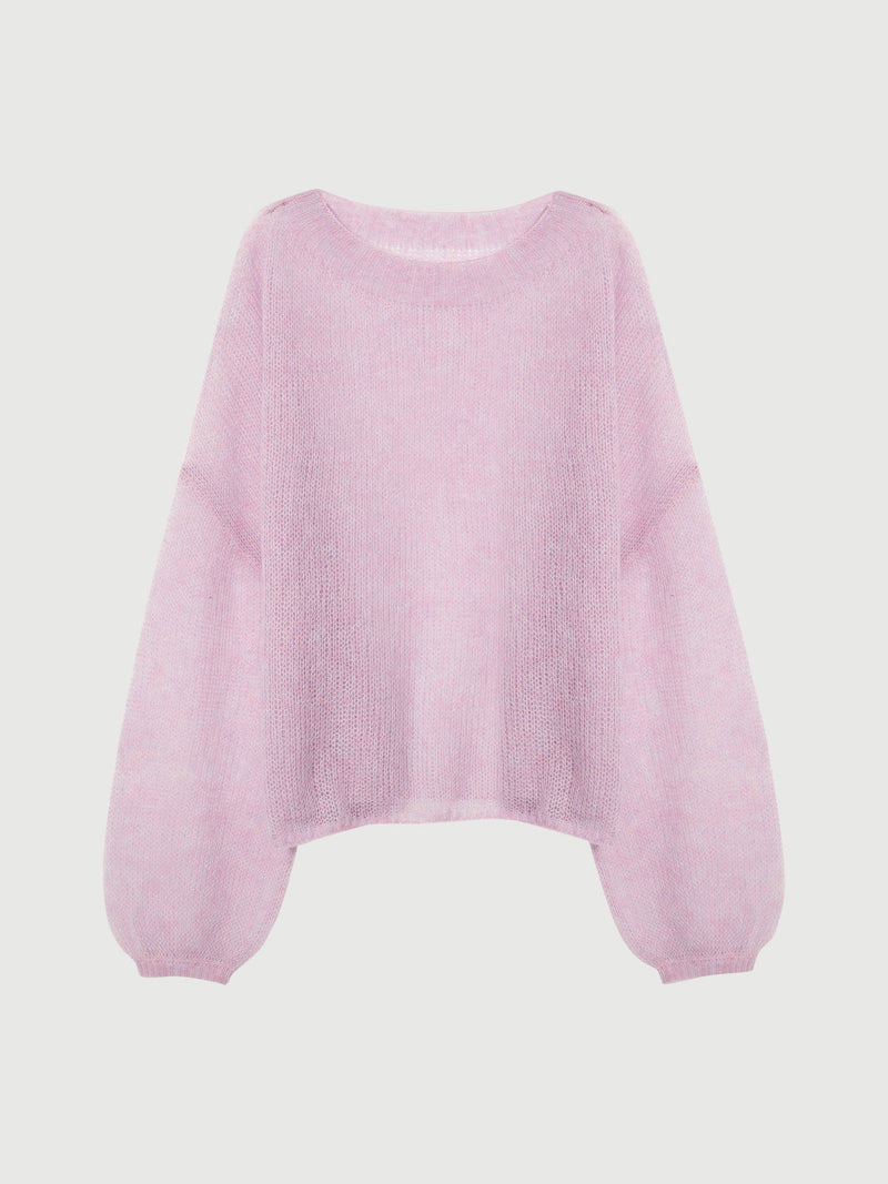 Cashmere-silk Relaxed Pullover Sweater