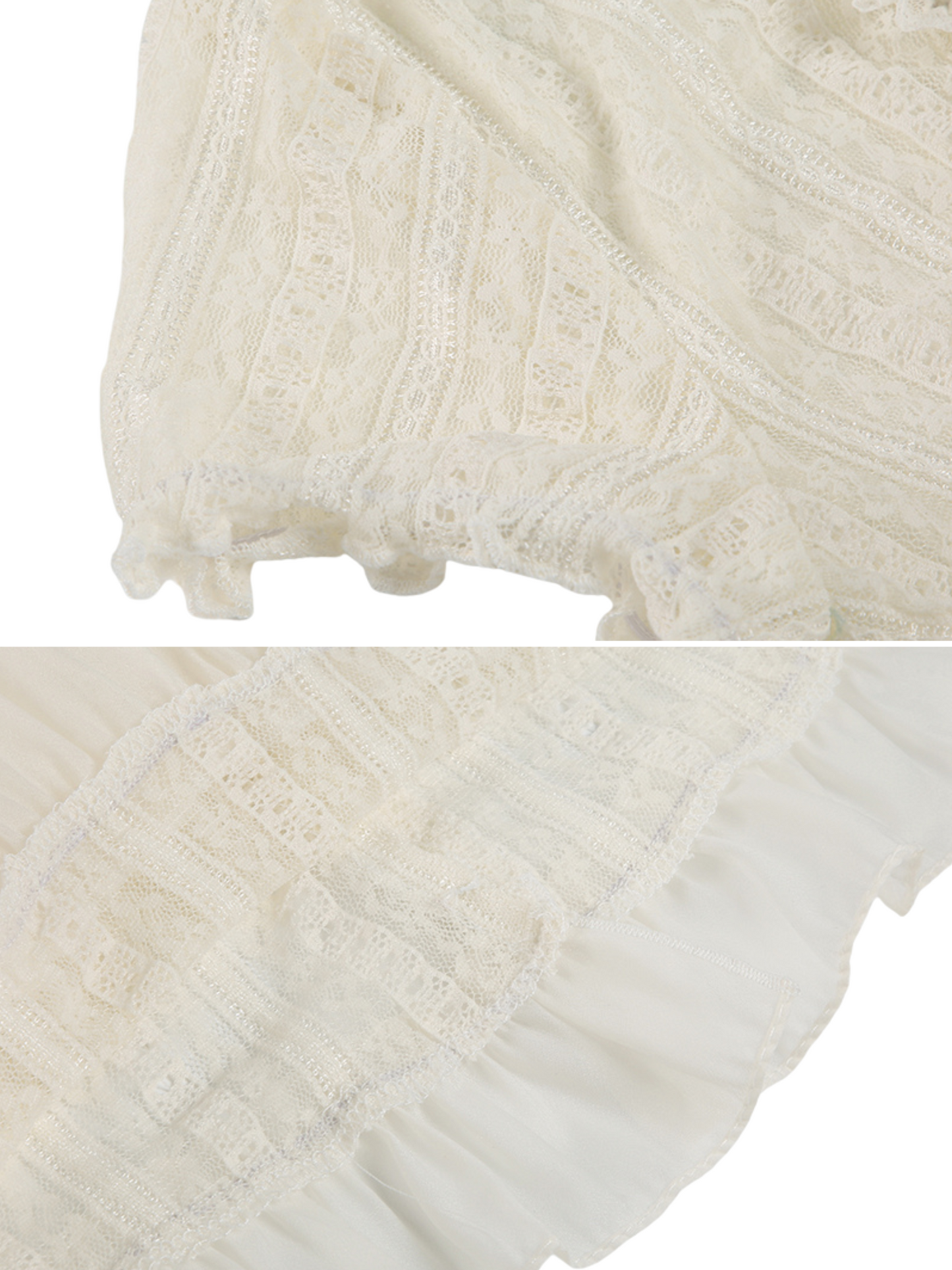 Debra Lace Ruffle Blouse Top
