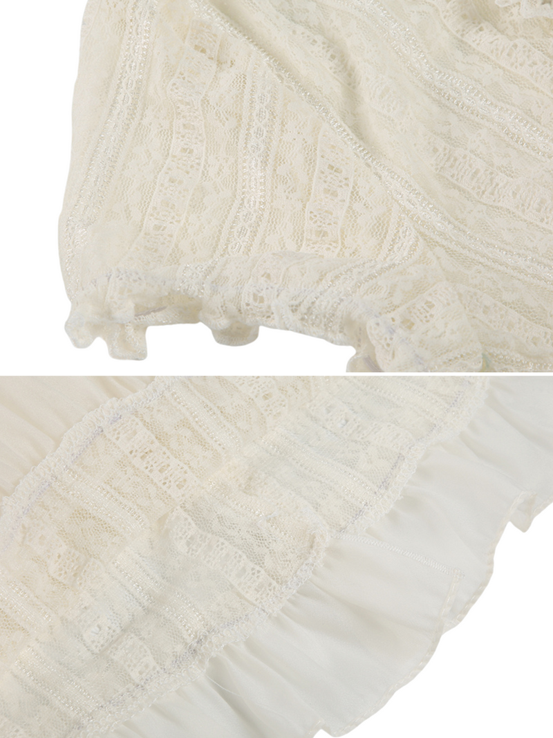 Debra Lace Ruffle Blouse Top